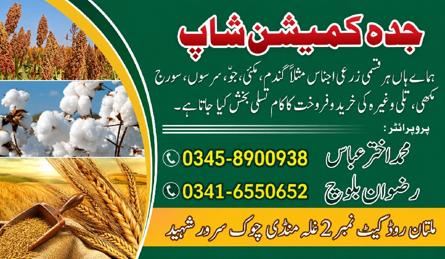 جدہ کمیشن شاپ غلہ منڈی چوک سرور شہید ملتان روڈ گیٹ نمبر 2